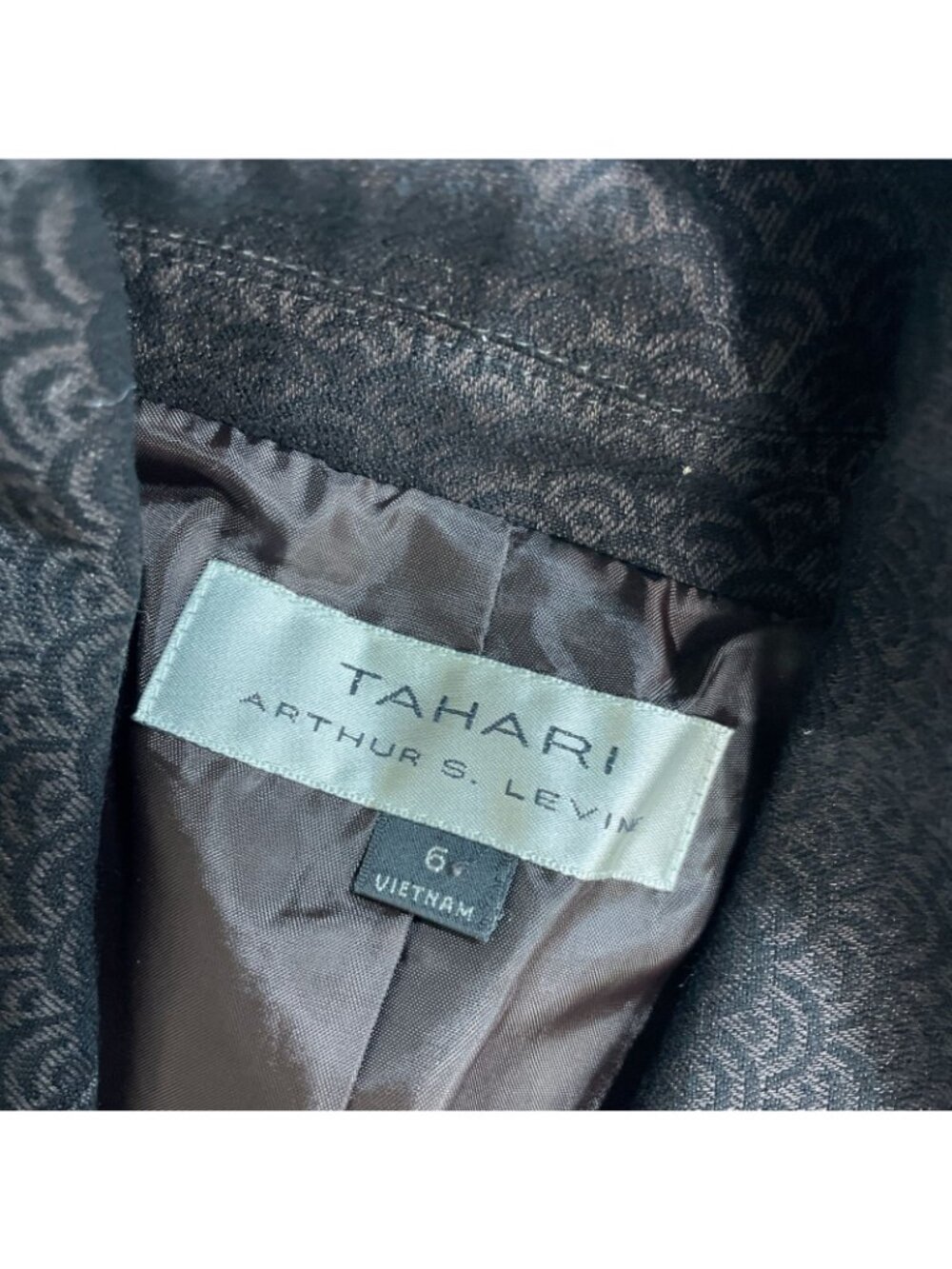 Tahari Arthur S. Levine Women's 6 Textured Black & Brown Blazer P0921 - Picture 5 of 10